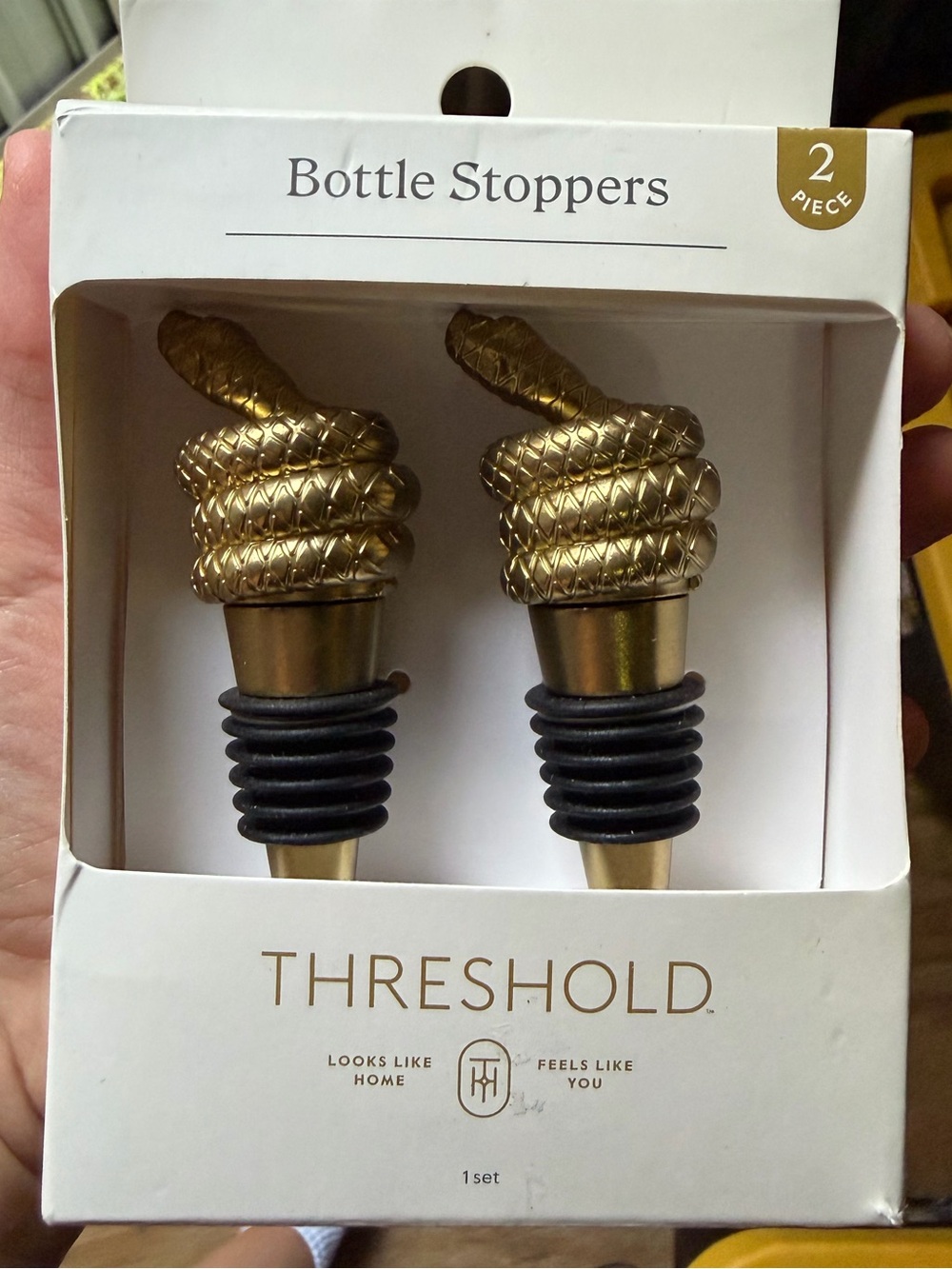 Threshold Elegant Gold Snake Bottle Stoppers